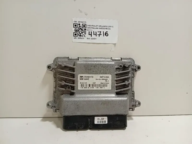 Centralina Iniezione 25184173 Chevrolet Orlando 2011
