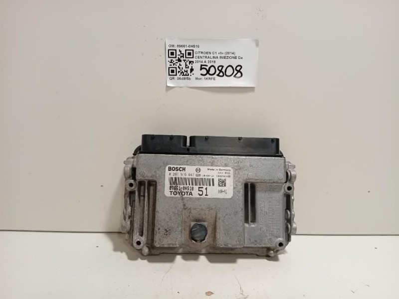 Centralina Iniezione 89661-0H510 Citroen C1 II 2014