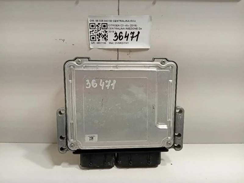 Centralina Iniezione 98 326 943 80 CENTRALINA ECU Citroen C3 III 2016