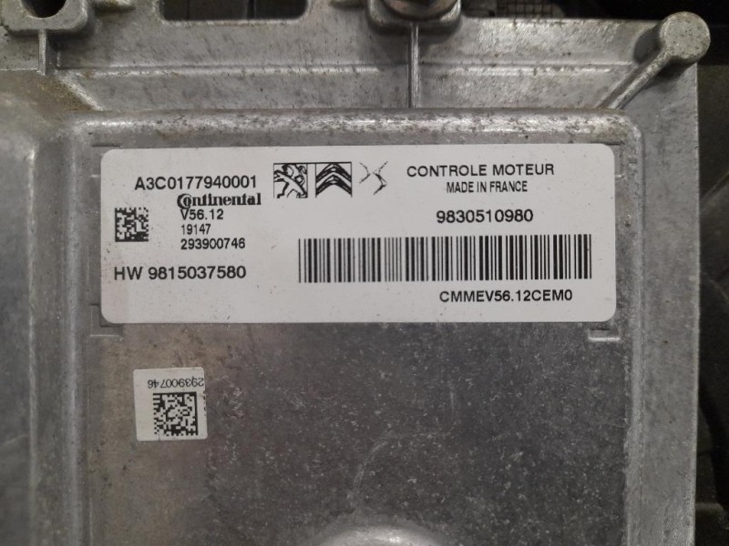 Centralina Iniezione 9830510980 Citroen C3 III 2016