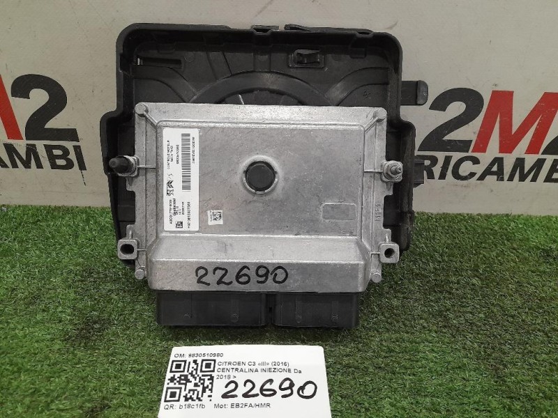 Centralina Iniezione 9830510980 Citroen C3 III 2016