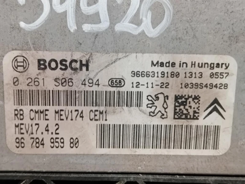 Centralina Iniezione 9878495980 Citroen C3 Picasso 2013