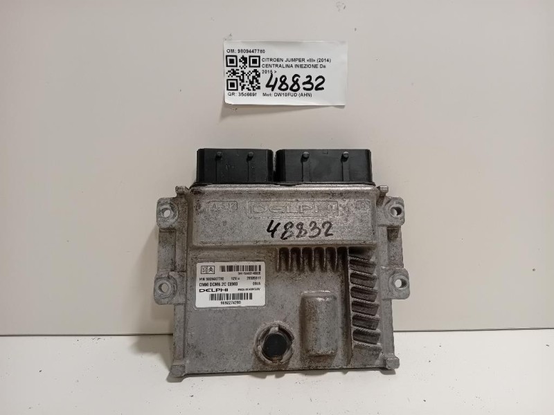 Centralina Iniezione 9809447780 Citroen Jumper III 2014