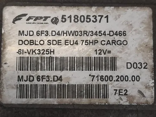 Centralina Iniezione 51805371 Fiat Doblò III 2010