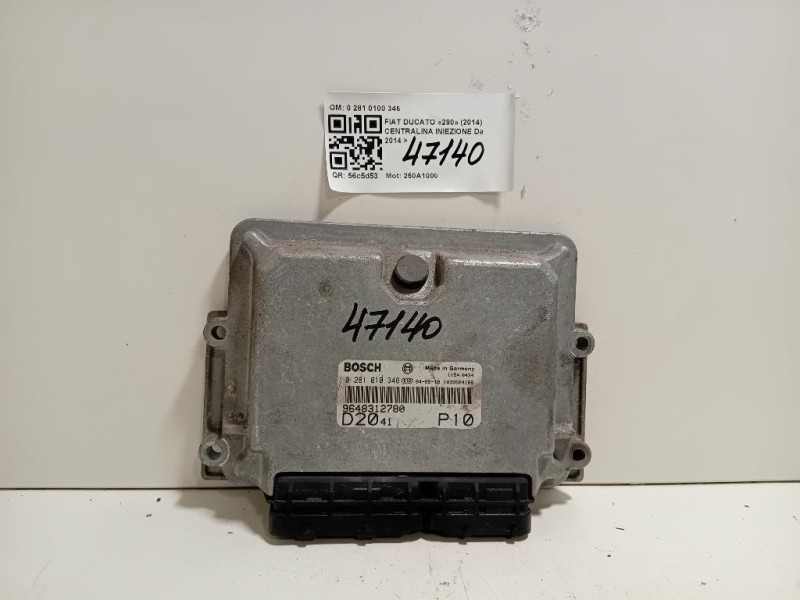 Centralina Iniezione 0 281 0100 346 Fiat Ducato 290 2014