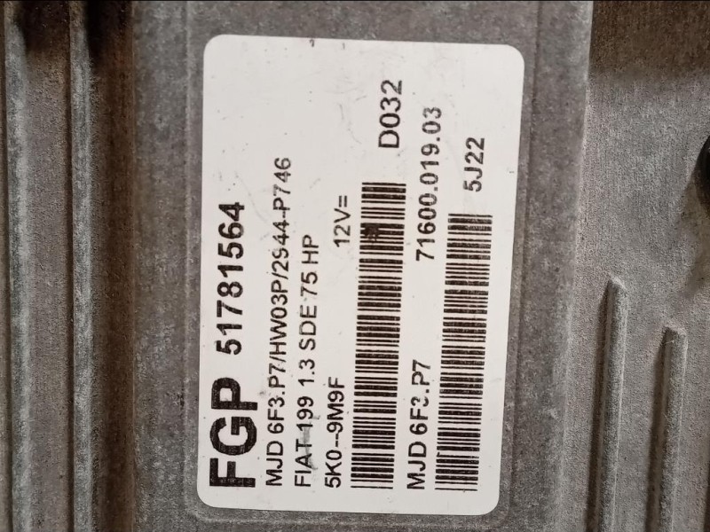 Centralina Iniezione 51781564 Fiat Grande Punto 2006