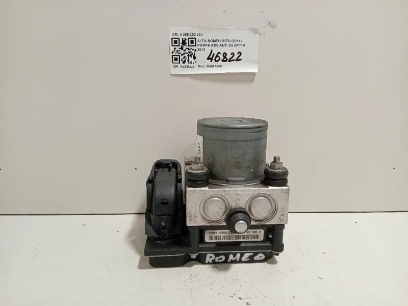 Pompa ABS ANT 0 265 252 233 0265252233 Alfa Romeo MITO 2011