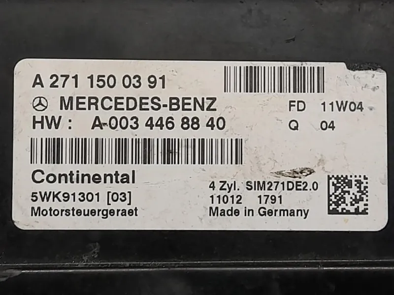 Centralina Iniezione A2711500391 Mercedes Classe C W204 2007