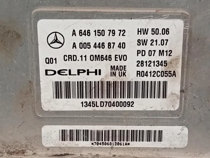 Centralina Iniezione A6461507972 Mercedes Classe C W204 2007