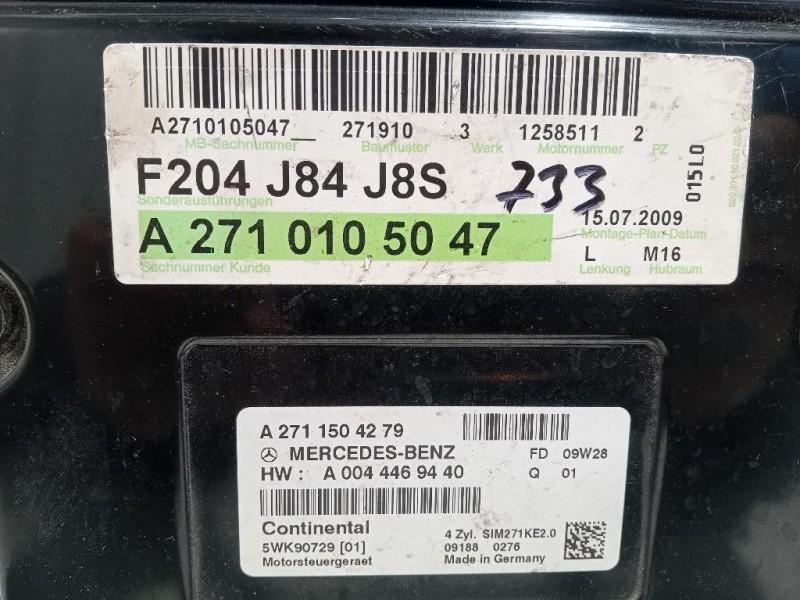 Centralina Iniezione A2710105047 Mercedes Classe C W204 2007