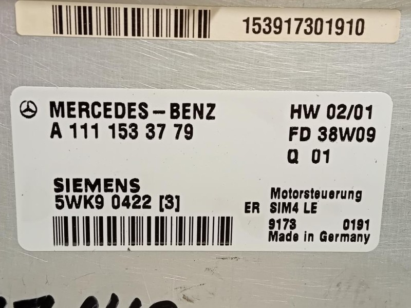 Centralina Iniezione 170 545 12 40 Mercedes Classe SLK R170 1997