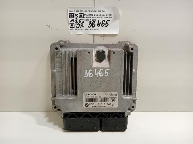 Centralina Iniezione 8 619 663+01 CENTRALINA ECU Mini MINI ONE F55 2014