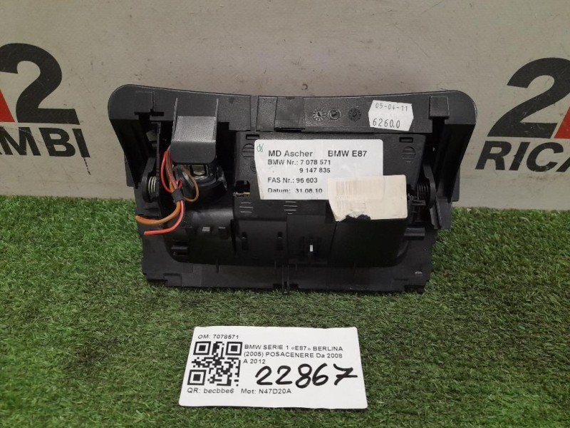 Posacenere 7078571 Bmw Serie 1 E87 Berlina 2005