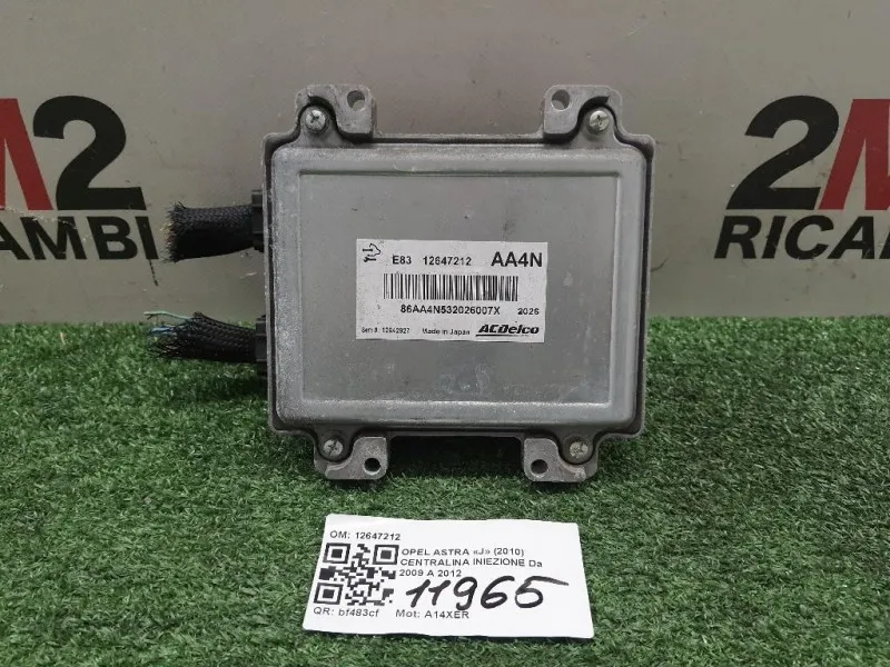 Centralina Iniezione 12647212 Opel Astra J 2010