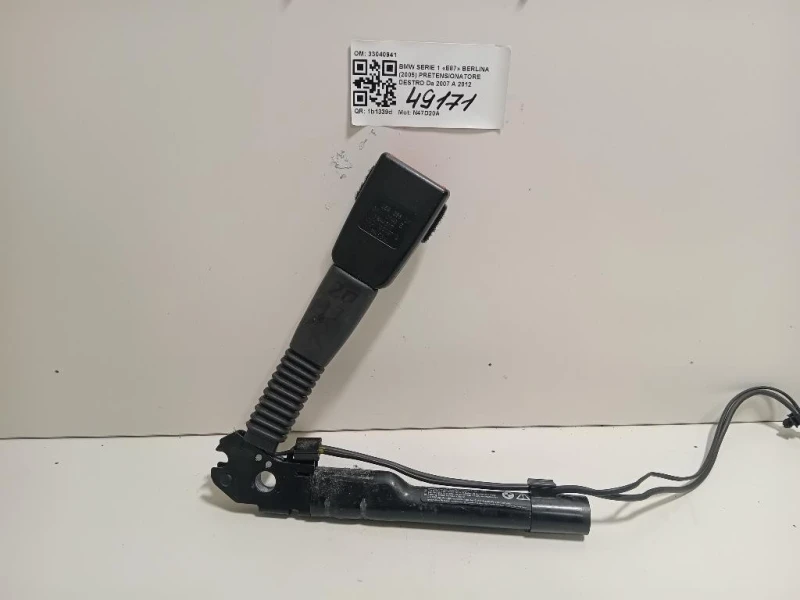 Pretensionatore Destro 33040941 Bmw Serie 1 E87 Berlina 2005