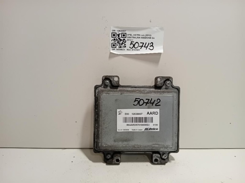 Centralina Iniezione 12638807 Opel Astra J 2012