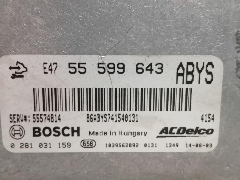 Centralina Iniezione 55599643 Opel Astra J 2012