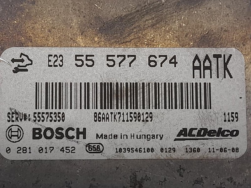 Centralina Iniezione E2355577674 Opel Astra J 2012