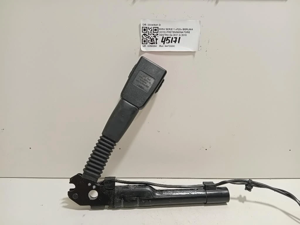 Pretensionatore Destro 33040941 D Bmw Serie 1 F20 Berlina 2012