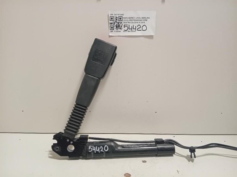 Pretensionatore Destro 34110144E Bmw Serie 3 F30 Berlina 2012