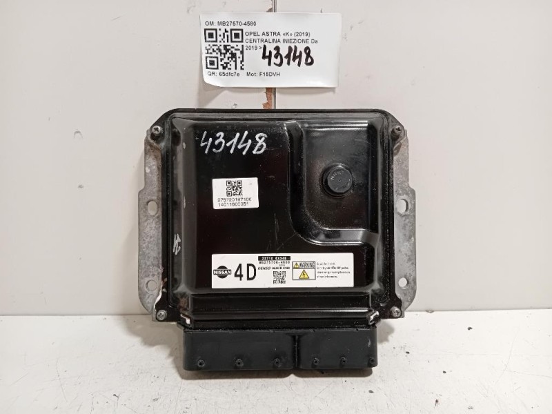 Centralina Iniezione MB27570-4580 Opel Astra K 2019