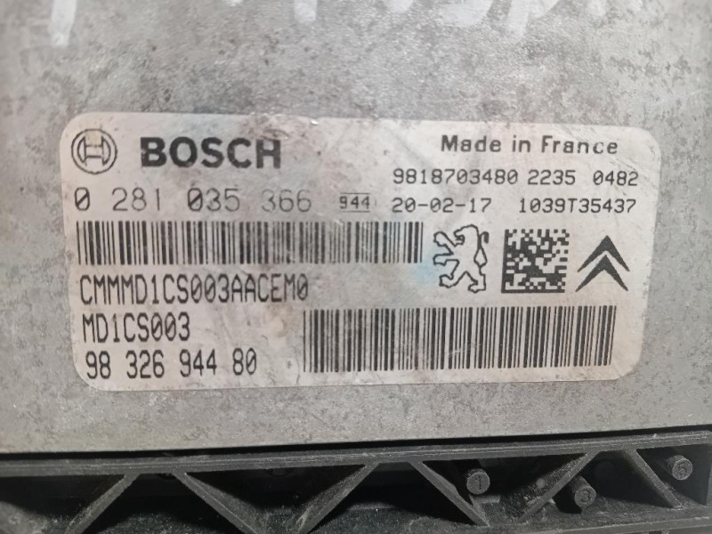 Centralina Iniezione 9832694480 Opel Combo E 2018