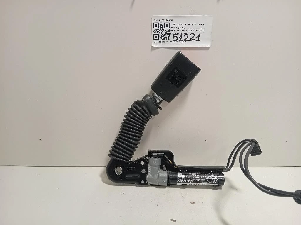 Pretensionatore Destro 620343600E Mini Countryman Cooper R60 2010