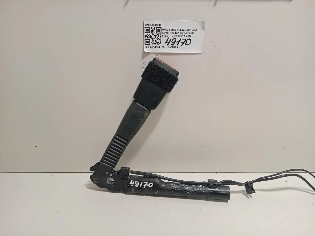 Pretensionatore Sinistro 33040940 Bmw Serie 1 E87 Berlina 2005