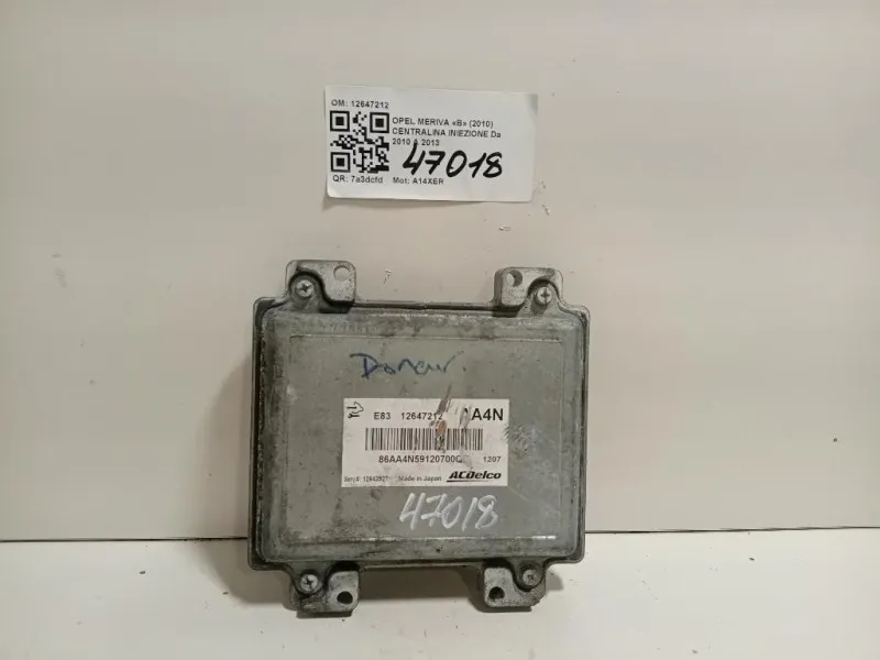 Centralina Iniezione 12647212 Opel Meriva B 2010