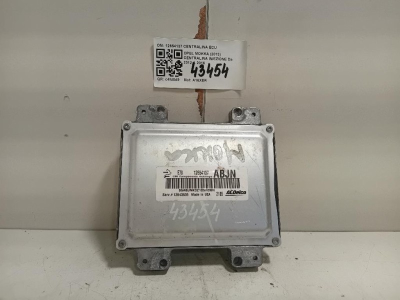 Centralina Iniezione 12654137 CENTRALINA ECU Opel Mokka 2013