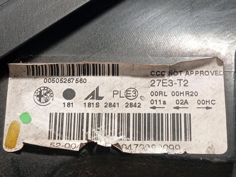 Proiettore ANT DX 47922748 Alfa Romeo Giulietta 2013