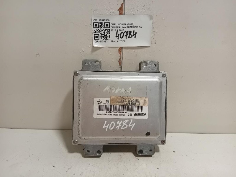 Centralina Iniezione 12643636 Opel Mokka 2013
