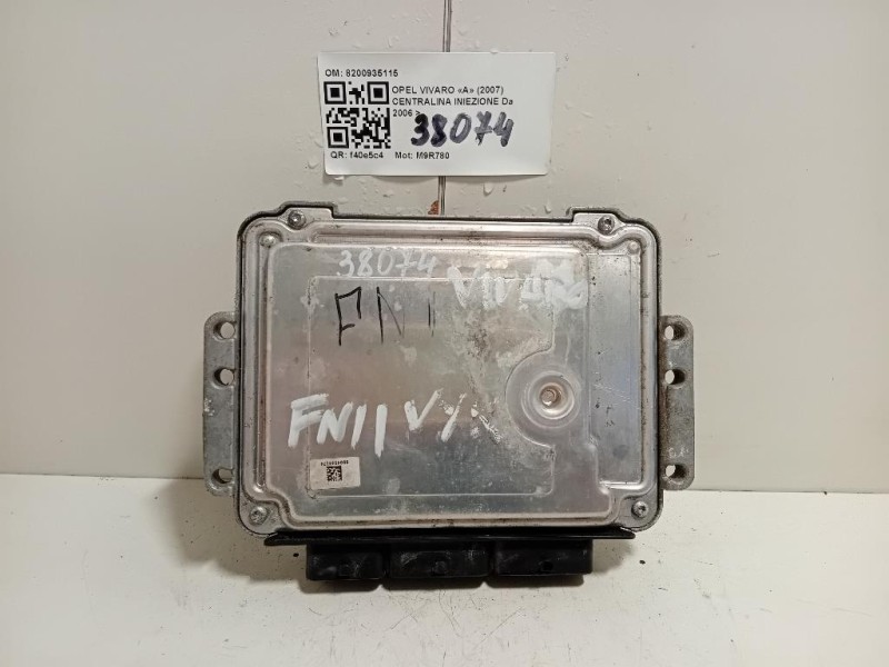 Centralina Iniezione 8200935115 0281017065 Opel Vivaro A 2007