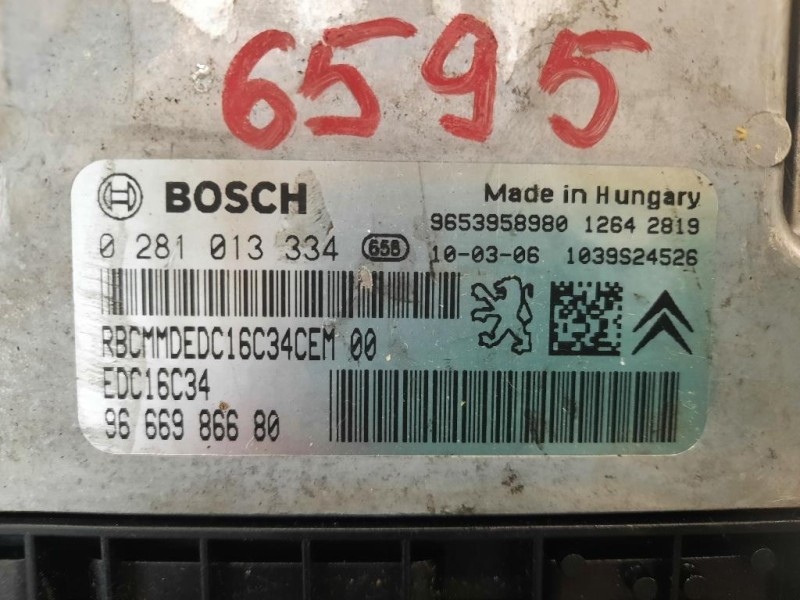 Centralina Iniezione 9666986680 0281013334 Peugeot 3008 I 2009