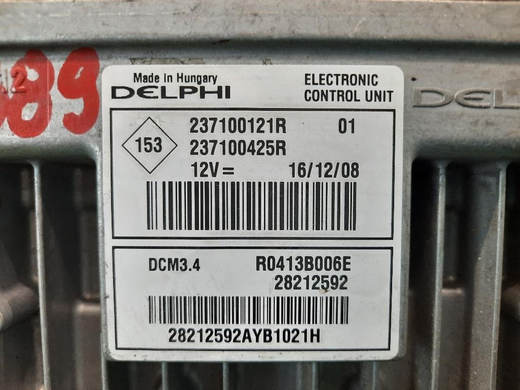 Centralina Iniezione 237100425R 237100121R 28212592 ECU MOTORE Renault Mégane III 2009