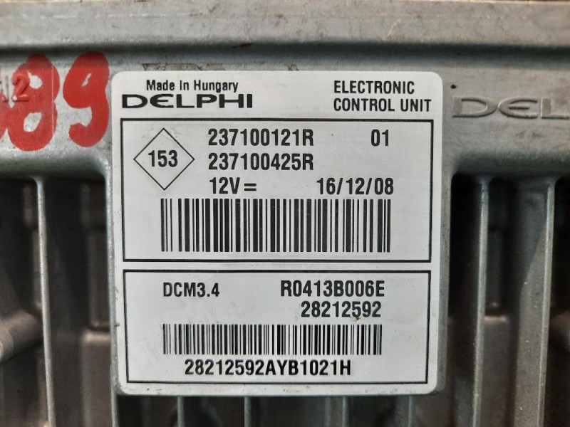 Centralina Iniezione 237100425R 237100121R 28212592 ECU MOTORE Renault Mégane III 2009