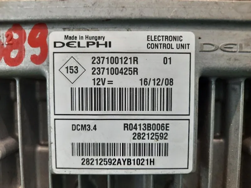 Centralina Iniezione 237100425R 237100121R 28212592 ECU MOTORE Renault Mégane III 2009