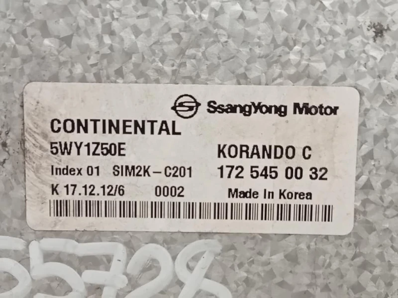Centralina Iniezione 1725450032 Ssangyong Korando III 2011