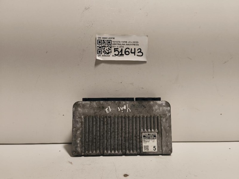 Centralina Iniezione 89661-0DF50 Toyota Yaris IV 2012