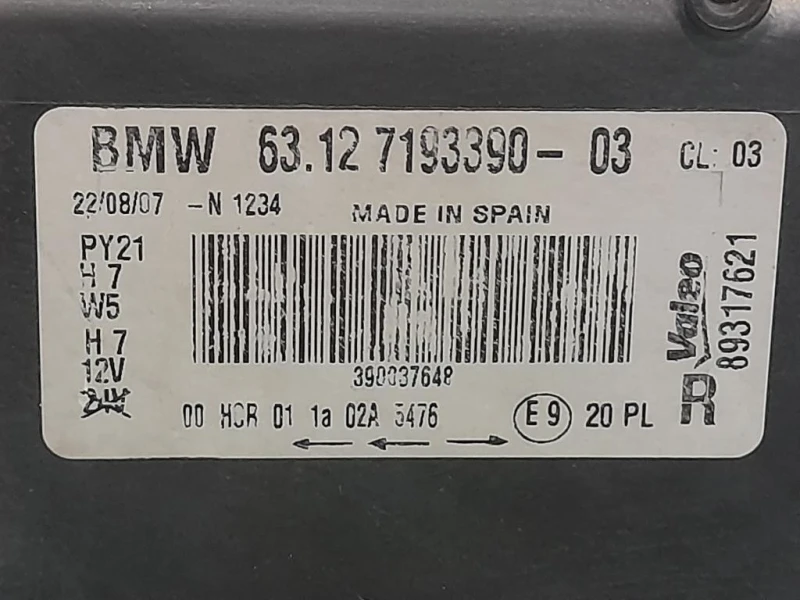 Proiettore ANT DX 89317621 Bmw Serie 1 E87 Berlina 2005