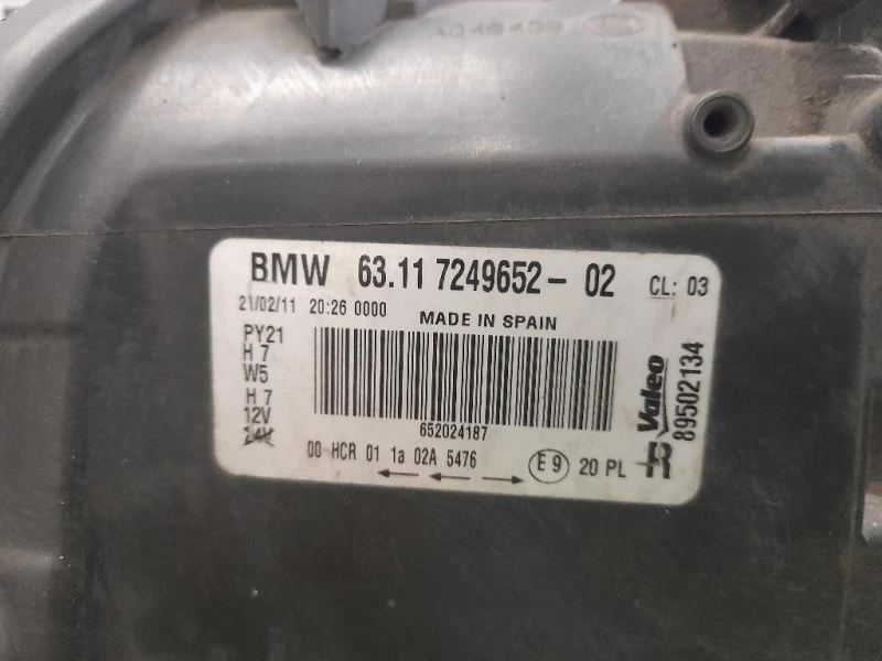 Proiettore ANT DX 63117249652 Bmw Serie 1 E87 Berlina 2005