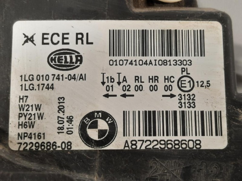 Proiettore ANT DX 7229686-08 Bmw Serie 1 F20 Berlina 2012