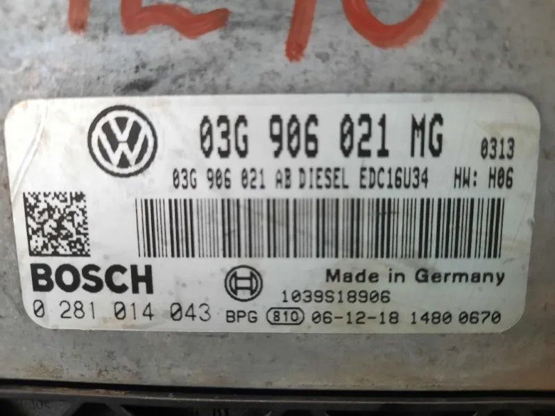 Centralina Iniezione 03G906021MG 0281014043 Volkswagen Touran II 2007