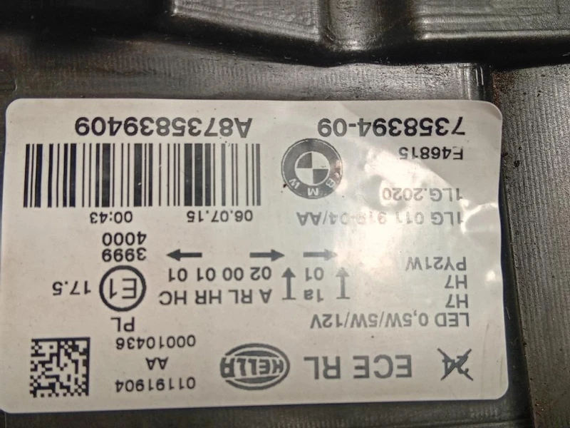 Proiettore ANT DX 1LG011919-04 Bmw Serie 1 F20 Berlina 2012