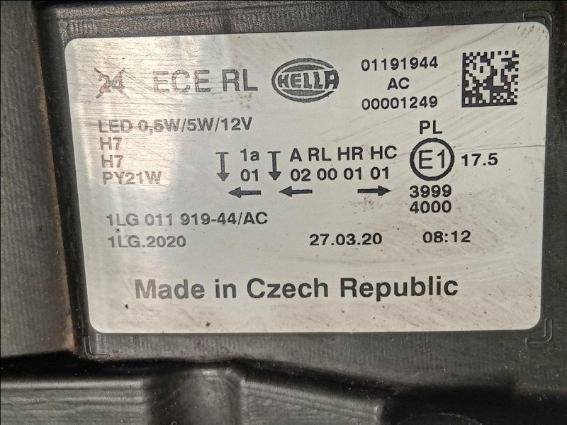 Proiettore ANT DX 1LG011919-44 Bmw Serie 1 F20 Berlina 2015