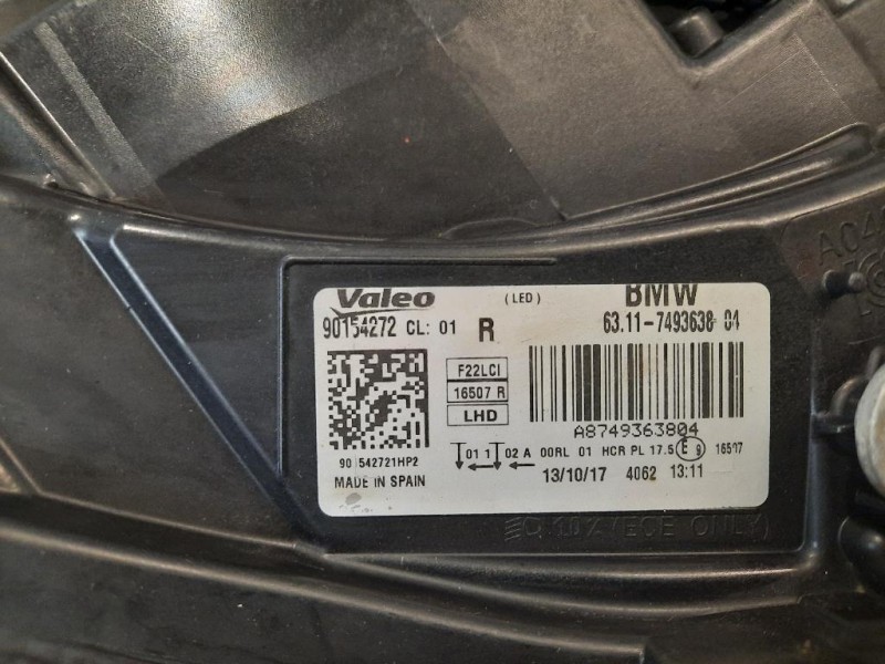 Proiettore ANT DX 63117493638 Bmw Serie 2 F23 Cabrio 2017