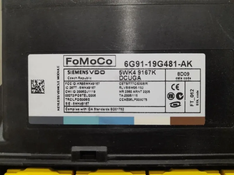 Centralina Keyless GO 6G9119G481AK Jaguar XF I 2008