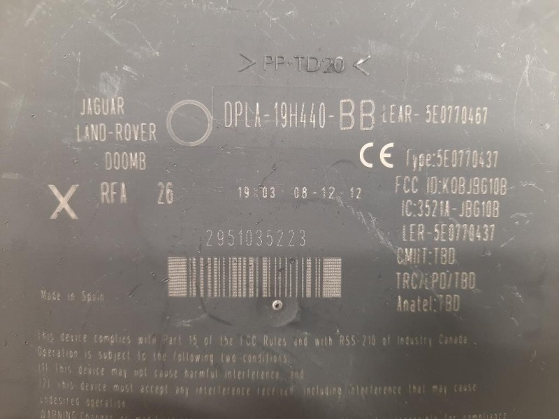 Centralina Keyless GO DPLA19H440BB Jaguar XF I 2011