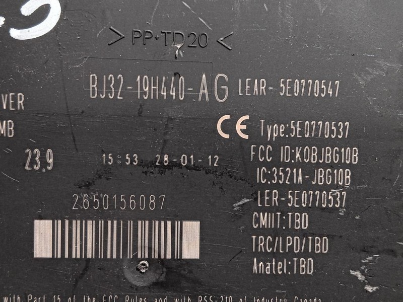 Centralina Keyless GO BJ32-19H440-AG Land Rover Range Rover Evoque I 2011