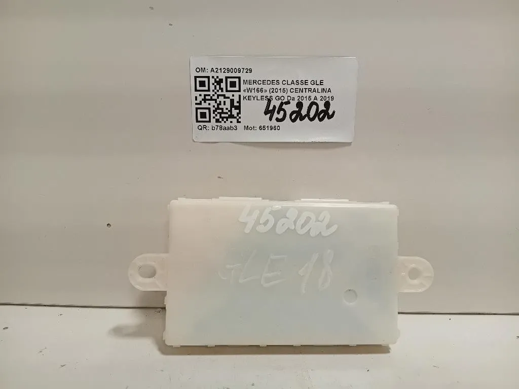 Centralina Keyless GO A2129009729 Mercedes Classe GLE W166 2015